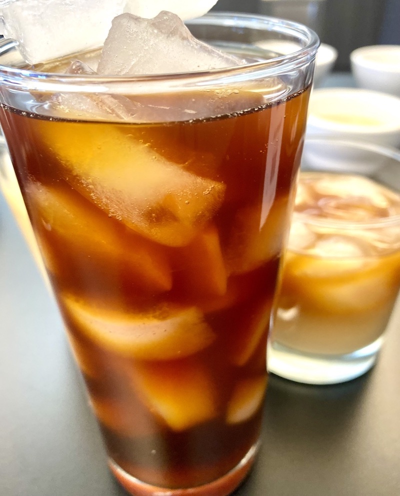 Cold brew coffee on ice. 